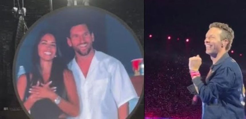 Lionel Messi Coldplay jumbotron