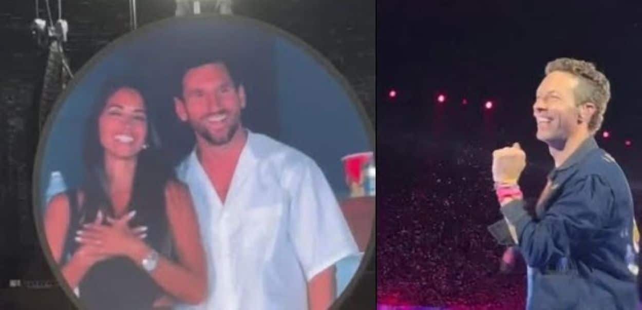 Lionel Messi Coldplay jumbotron