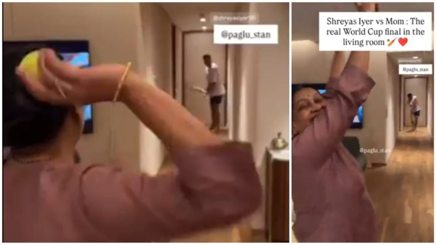 Shreyas Iyer’s Home Cricket Video with Mom