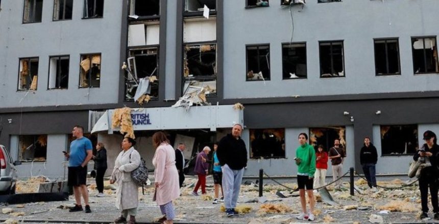 Russia Stikes British Concil Buidling in Kyiv 2025