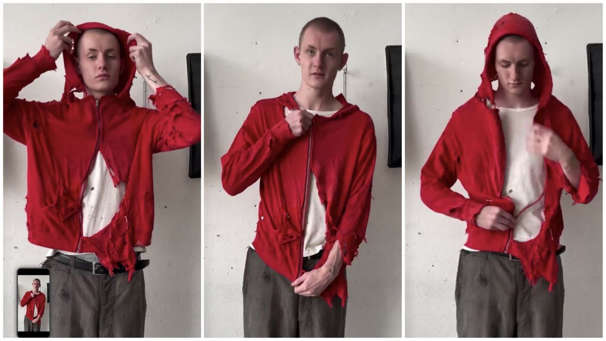 Balenciaga destroyed jacket