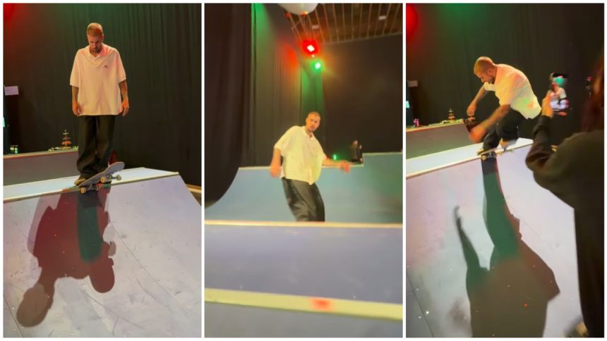 Justin Bieber Skateboarding