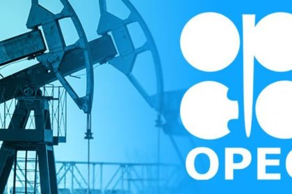 OPEC logo next to an oil pumpjack.