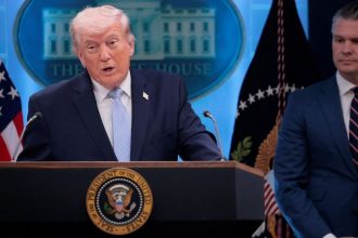 US President Donald Trump and Pete Hegseth the United States Secretary of War