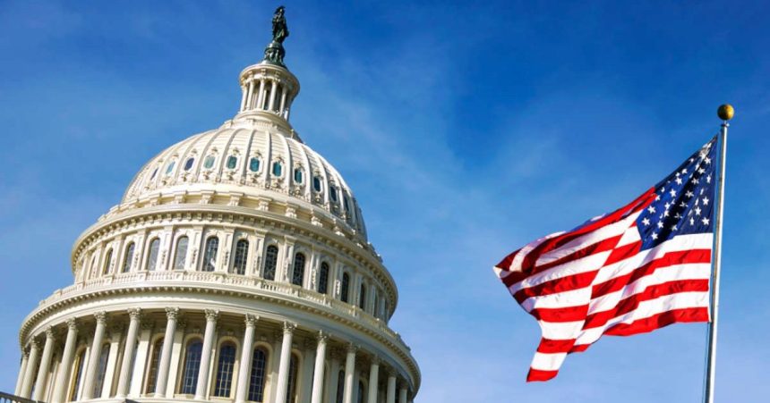 US Senate Building with U.S Flag