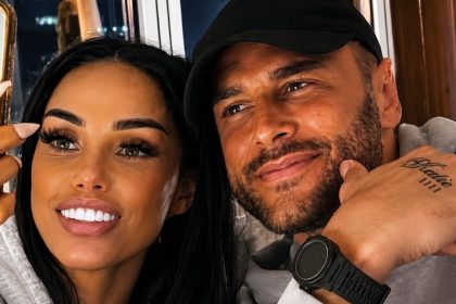 Katie Price and Lee Andrews smile together in a close-up selfie shared on Instagram.
