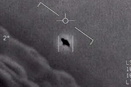 UFO. A grainy targeting-camera image shows an unidentified aerial object in flight.