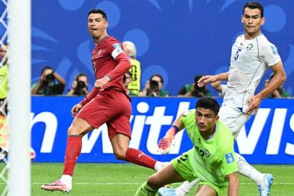 Cristiano Ronaldo World Cup record graphic shows the Portugal forward celebrating during FIFA World Cup 2026.