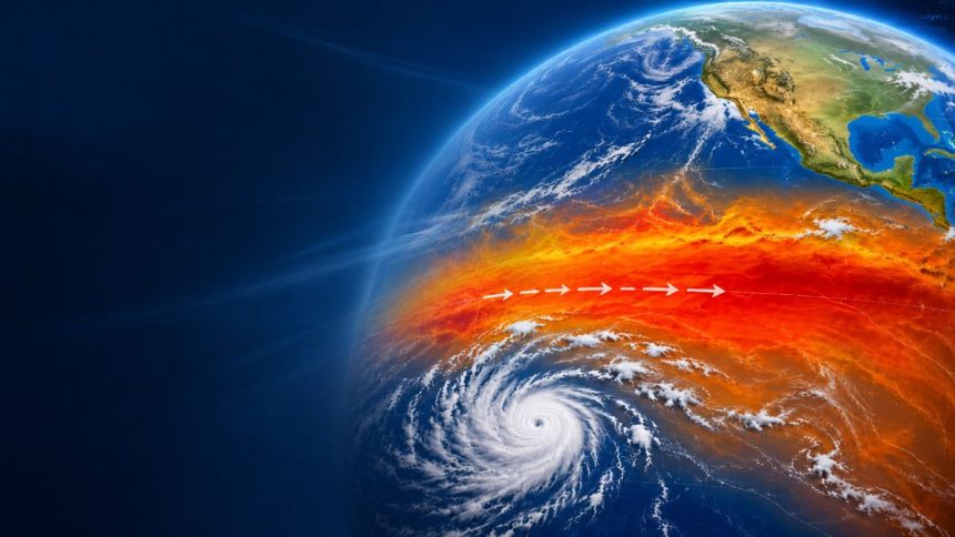 NASA El Niño warning based on Sentinel-6 Michael Freilich satellite data over the Pacific Ocean