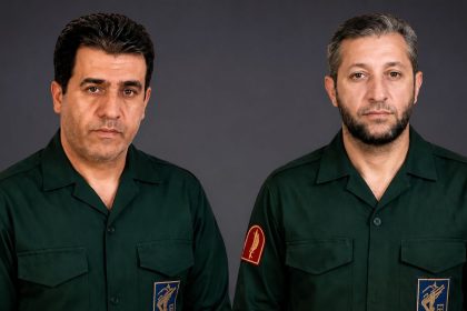 Burhan Karisani and Khaled Khaledinia, IRGC Basij militia members killed in Paveh, western Iran.