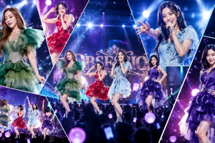 AI-created K-pop performers shown in a concert-style collage for the withdrawn anti-drug ad Obsession by the Correctional Services Department