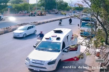Karachi Cash Van Robbery scene in Federal B Area where police say Rs300 million was stolen.