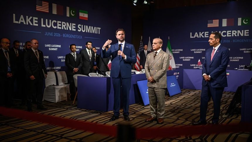 Lake Lucerne Summit delegates meet in Burgenstock, Switzerland, for U.S.-Iran talks mediated by Qatar and Pakistan.