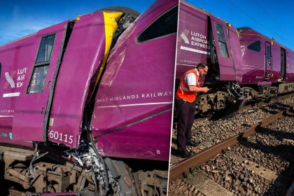 UK train collision north of London involving two East Midlands Railway trains near Bedford.