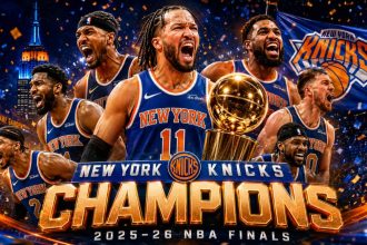 Knicks Win NBA Championship as Jalen Brunson scores 45 points against the San Antonio Spurs.