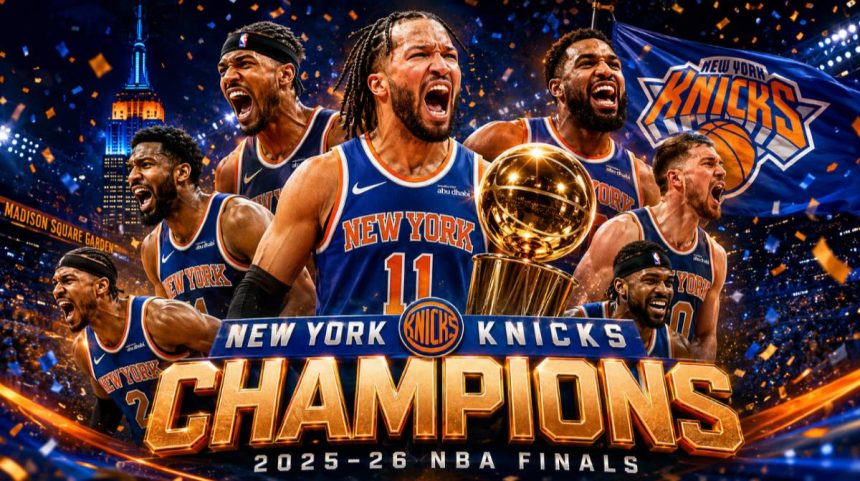 Knicks Win NBA Championship as Jalen Brunson scores 45 points against the San Antonio Spurs.