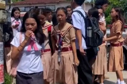 Philippines school shooting scene at San Jose National High School in Tacloban City after three students were killed