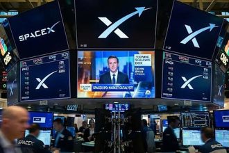 SpaceX shares fall below the USD 135 IPO price during July 15 trading