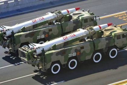 China Dong Feng-11 DF-11 CSS-7 missile variant M-11 on mobile launch vehicles.