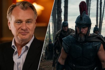 Christopher Nolan and Matt Damon as Odysseus in The Odyssey