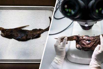 Newly discovered Costa Rican ghost shark Rhinochimaera costaricana at the University of Costa Rica Museum of Zoology in San Jose.