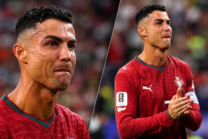 Cristiano Ronaldo in tears after Portugal’s World Cup 2026 loss to Spain.