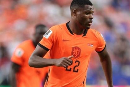 Inter Milan defender Denzel Dumfries in Netherlands football kit. AFP file picture.
