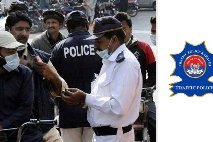 Fake e-challan SMS warning issued by Karachi Traffic Police over messages impersonating the 1915 helpline