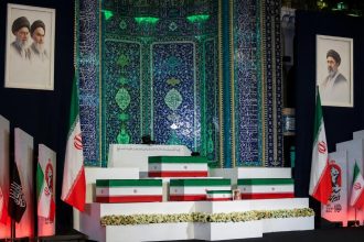 Foreign delegations attend Khamenei’s farewell ceremony at the Imam Khomeini Grand Mosque.