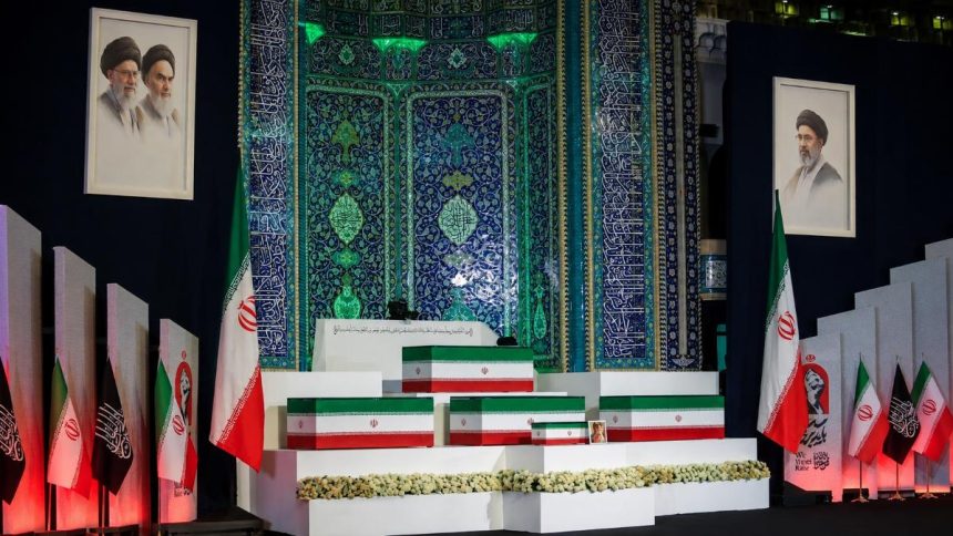 Foreign delegations attend Khamenei’s farewell ceremony at the Imam Khomeini Grand Mosque.