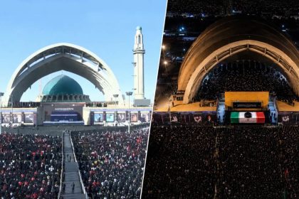 Khamenei funeral opens Saturday at Tehran Grand Mosalla with large crowds gathered.