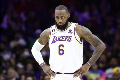 Los Angeles Lakers star LeBron James on the basketball court