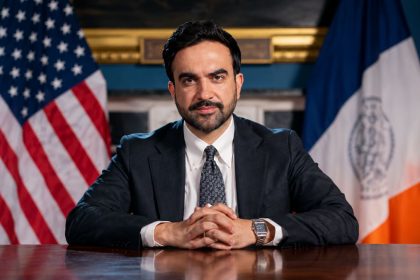 New York City Mayor Zohran Mamdani delivering an official address.