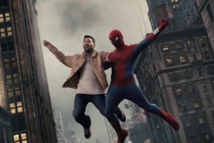 Lionel Messi flying through a city scene with Tom Holland’s Spider-Man in a World Cup-themed teaser.