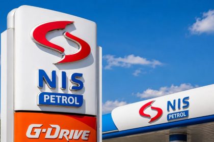NIS Petrol station graphic represents oil supplies and fuel distribution