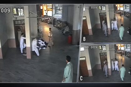 Police booked Abdul Sadiq after CCTV footage allegedly showed him assaulting lawyer Madiha Parvaiz inside the Judicial Complex during a civil case. Image Credit: CCTV