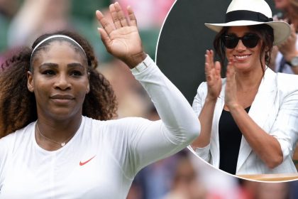 Serena Williams and Meghan Markle at Wimbledon during Williams’ comeback match.