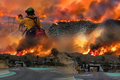 Wildfire engulfs hamlet in southern Spain as firefighters respond.