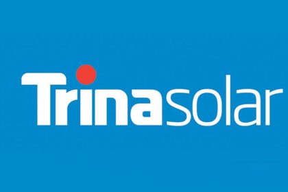 Trina Solar 200MW deal represented by Trina Solar logo on blue background.