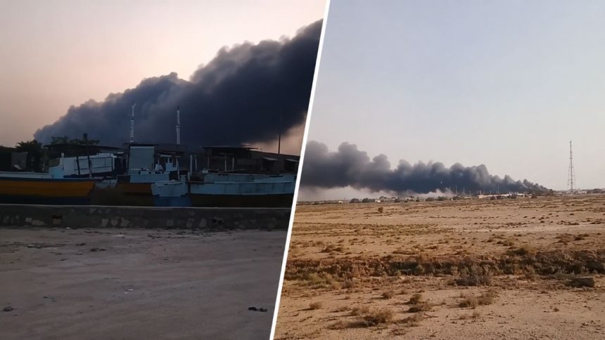 Smoke rises after US strikes on Iranian targets on June 12, 2026.