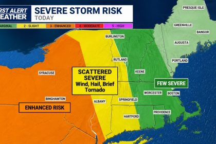 Severe storm risk map for the northeastern United States