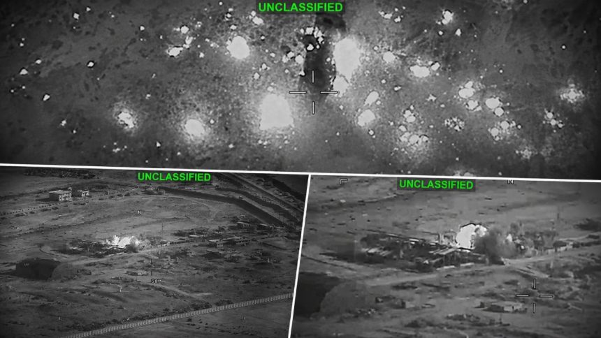 Unclassified footage of US strikes on Iranian military targets on July 24