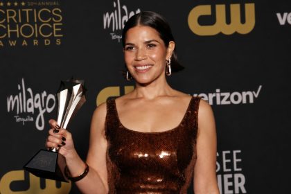 America Ferrera holds her SeeHer Award at the 29th Annual Critics Choice Awards.