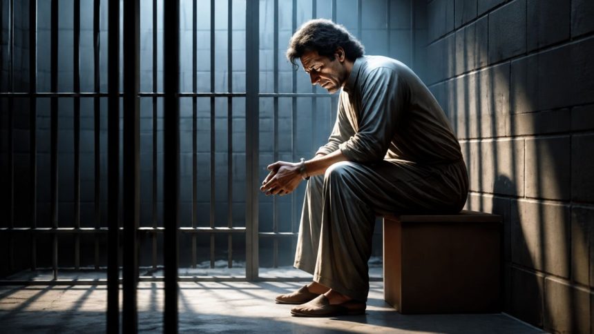 Illustrative image of Imran Khan behind bars