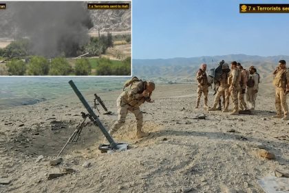 Security forces during Kharan operation in Lajay area.