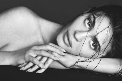 Kylie Jenner in a black-and-white Vanity Fair portrait.