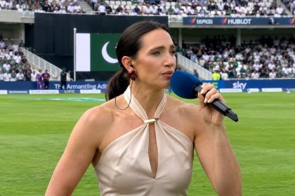 British soprano Laura Wright singing Pakistan anthem before Test.