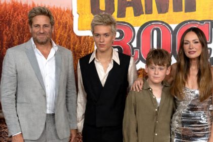 Lindsay Price and her son Hudson Stone at the Camp Rock 3 premiere.