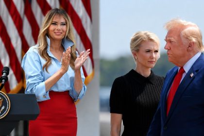 Melania Trump and Natalie Harp with Donald Trump in 2026