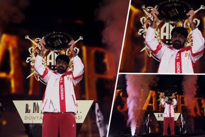 Muhammad Zubair celebrates winning the Esports World Cup 2026 Tekken 8 title